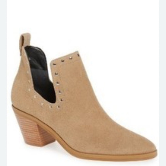 Rebecca Minkoff Shoes - Rebecca Minkoff Lana Taupe Oiled Suede Studded Ankle Boot Size 8.5